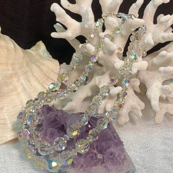 Gorgeous Crystal Double Strung Vintage Necklace Elegant Beaded WOW! - Picture 5 of 10